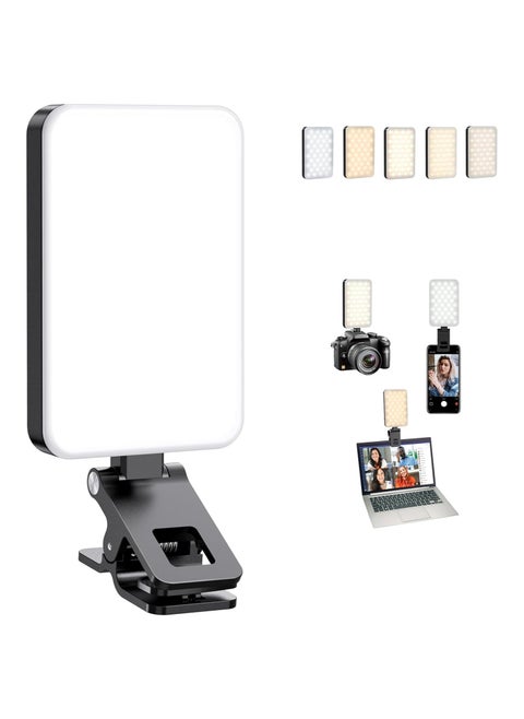 Selfie Light for iPhone,Portable Phone Clip on Light,Rechargeable LED Ring Light for Phone,Video Recording,Camera,Laptop,TikTok,Tablet,Vlog,Computer,5 Lighting Modes,80 LED High Power