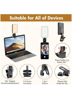 Hihonor Selfie Light for iPhone,Portable Phone Clip on Light,Rechargeable LED Ring Light for Phone,Video Recording,Camera,Laptop,TikTok,Tablet,Vlog,Computer,5 Lighting Modes,80 LED High Power  - Image 4