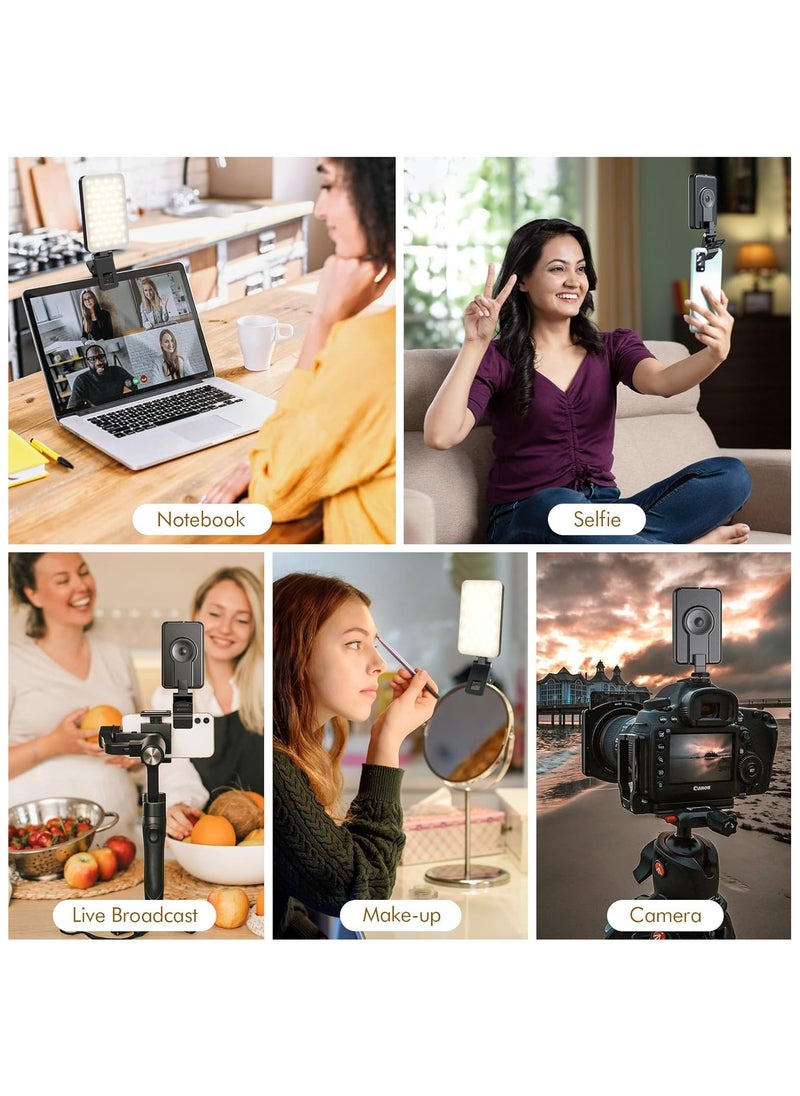 Hihonor - Selfie Light for iPhone,Portable Phone Clip on Light,Rechargeable LED Ring Light for Phone,Video Recording,Camera,Laptop,TikTok,Tablet,Vlog,Computer,5 Lighting Modes,80 LED High Power - Image 1