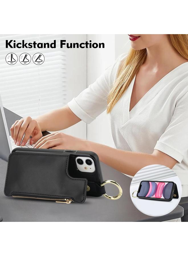 S-TOP Case For iPhone 11 RFlD Anti-theft Double Buckle Ring Zipper Card Phone Case - Image 4