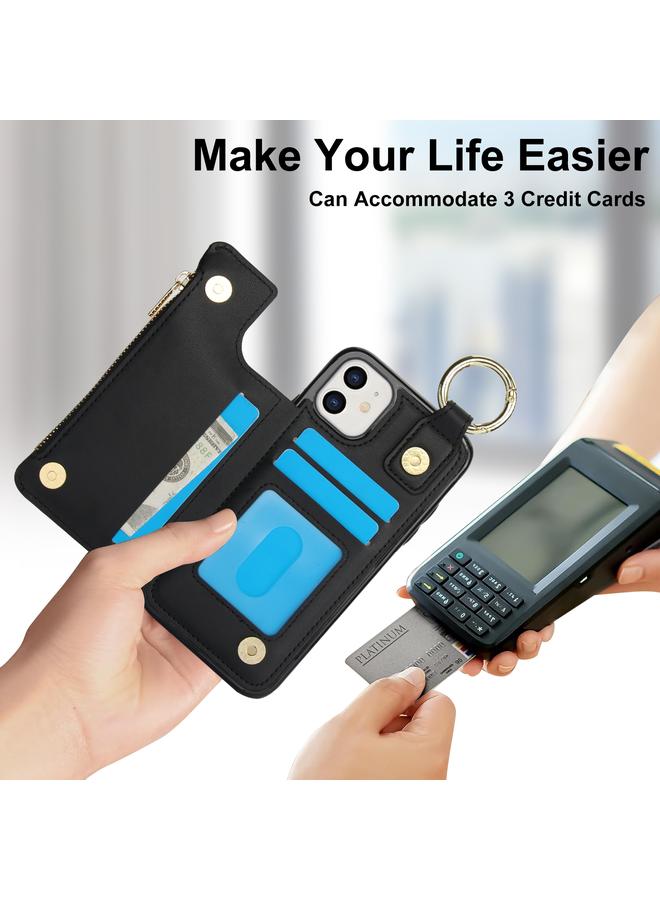 S-TOP Case For iPhone 11 RFlD Anti-theft Double Buckle Ring Zipper Card Phone Case - Image 5