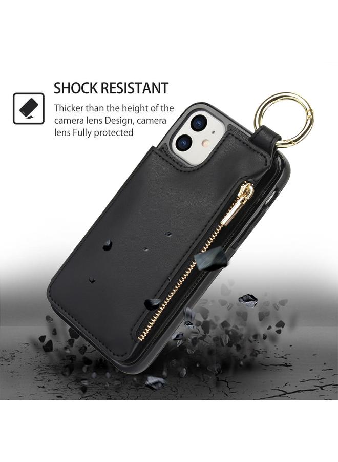 S-TOP Case For iPhone 11 RFlD Anti-theft Double Buckle Ring Zipper Card Phone Case - Image 2