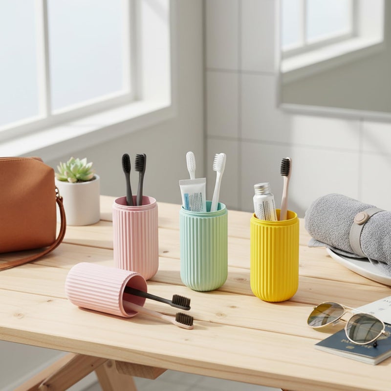 XML حافظة فرشاة الأسنان ومعجون الأسنان المحمولة الواقية من البلاستيك للسفر، التخييم، الحمام، المنزل، المدرسة، ملحقات السفر للأعمال - Image 5