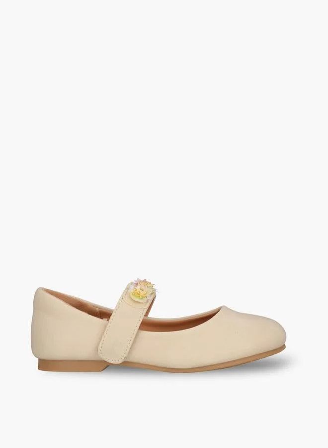 جونيورز Girls Floral Applique Mary Jane Shoes