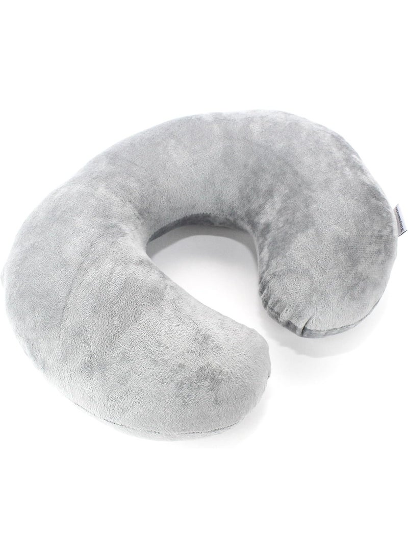 Comfy Neck Support Soft Fiber Travel Neck Pillow U-Shape For Car, Travel, Office,Airplane and Gifts - Grey - Image 2