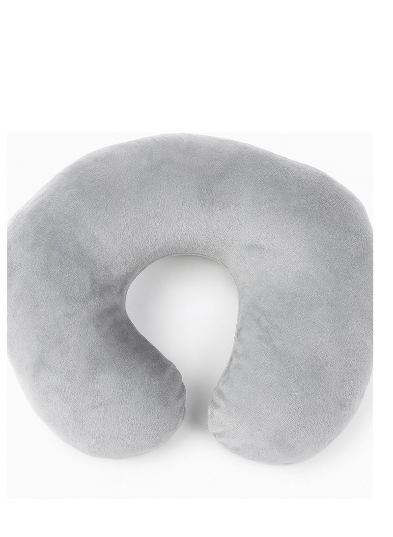 Comfy Neck Support Soft Fiber Travel Neck Pillow U-Shape For Car, Travel, Office,Airplane and Gifts - Grey - Image 1