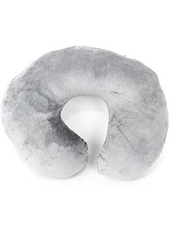 Comfy Neck Support Soft Fiber Travel Neck Pillow U-Shape For Car, Travel, Office,Airplane and Gifts - Grey
