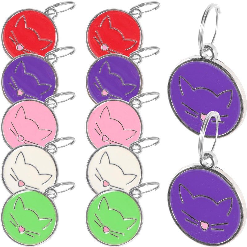 12pcs Stainless Steel Pet ID Tags Engraved Round Name Tags for Cats Dogs - Image 2