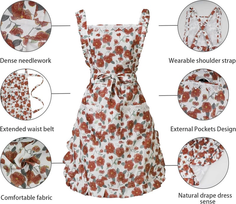 Aoomzoon Funny Aprons for Women with Pockets, Kitchen Cooking Grilling Bbq Cute Chef Apron, Mothers Day Birthday Gifts for Women - Image 3