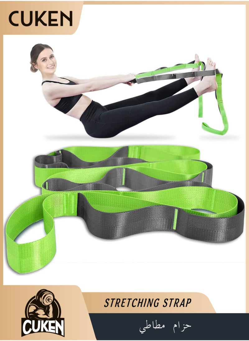 Cuken Yoga Strap - Stretching Strap, 12 Loops Yoga Stretch Strap, Non-elastic Stretch Band for Physical Therapy, Pilates, Dance and Gymnastics with Carry Bag  - Image 1