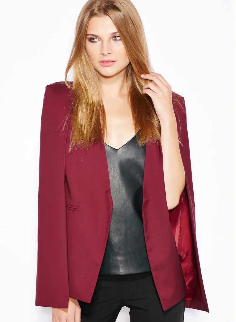lavish alice Collarless Cape Blazer
