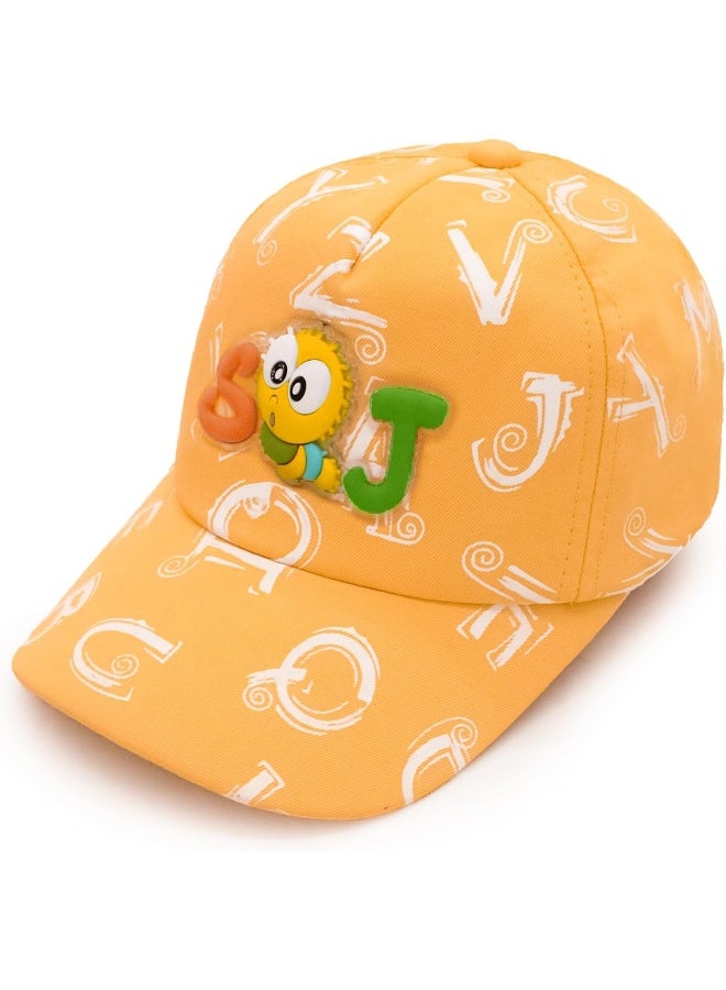 VRITRAZ Printed Cartoon Character Little Cap for Kids, Baby Girls and Boys 3-12 Years, SWJ Yellow, 4 Years-5 Years - Image 1