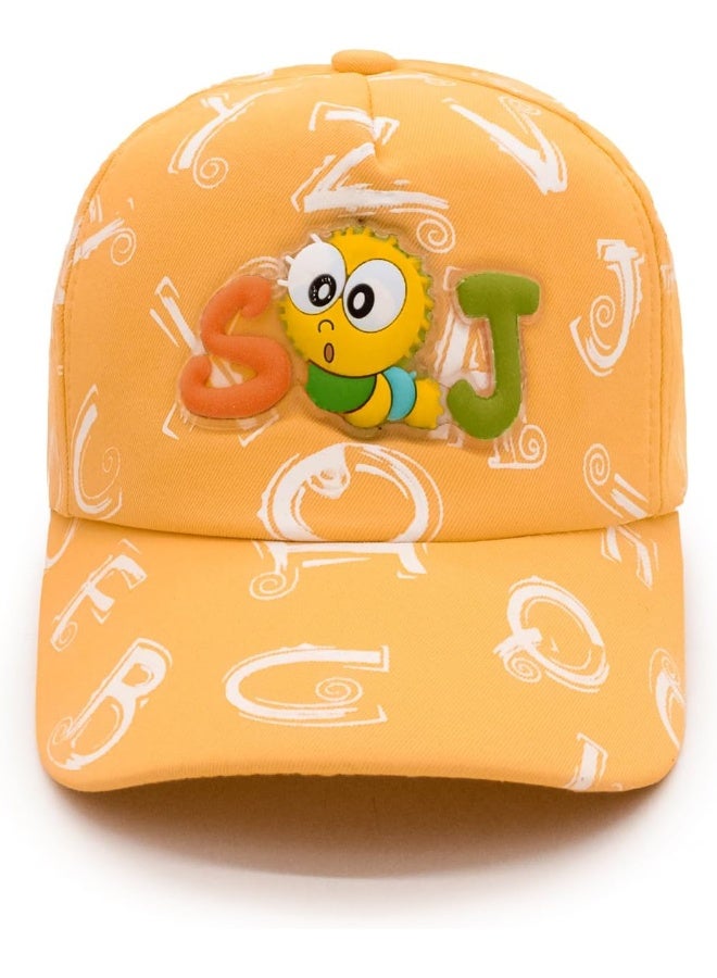 VRITRAZ Printed Cartoon Character Little Cap for Kids, Baby Girls and Boys 3-12 Years, SWJ Yellow, 4 Years-5 Years - Image 3