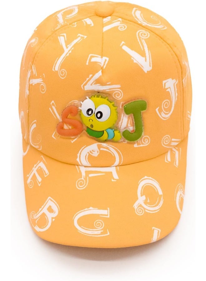 VRITRAZ Printed Cartoon Character Little Cap for Kids, Baby Girls and Boys 3-12 Years, SWJ Yellow, 4 Years-5 Years - Image 5