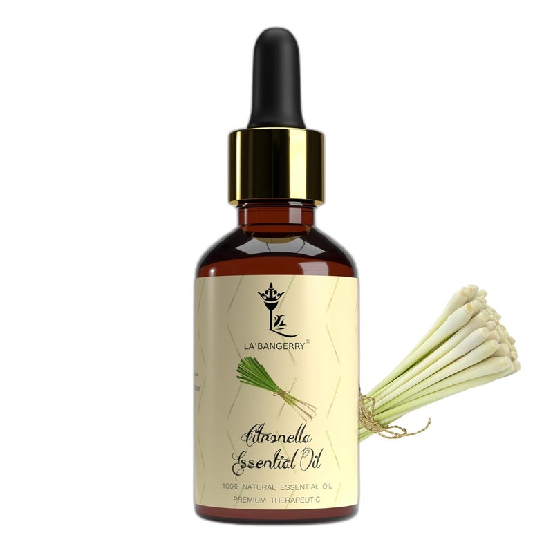 LA'BANGERRY LABANGERRY Citronella Essential OilHealthy Hair Hair Growth Oily Skin Acne Dry Frizzy Hair 100 Pure Natural Undiluted Premium Oil 30 ml  - Image 1