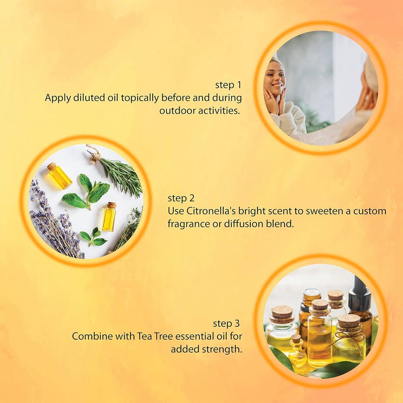 LA'BANGERRY LABANGERRY Citronella Essential OilHealthy Hair Hair Growth Oily Skin Acne Dry Frizzy Hair 100 Pure Natural Undiluted Premium Oil 30 ml  - Image 5
