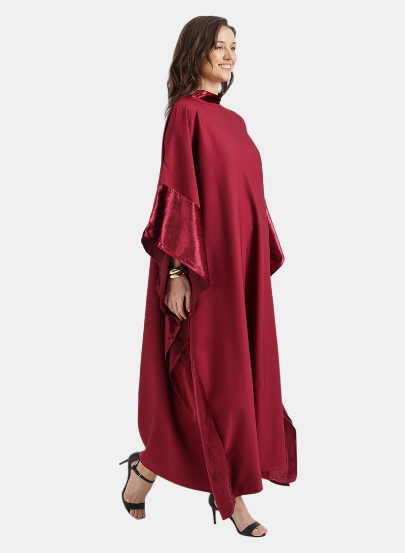 Clue Asymmetric Mock Neck Abaya - Image 2
