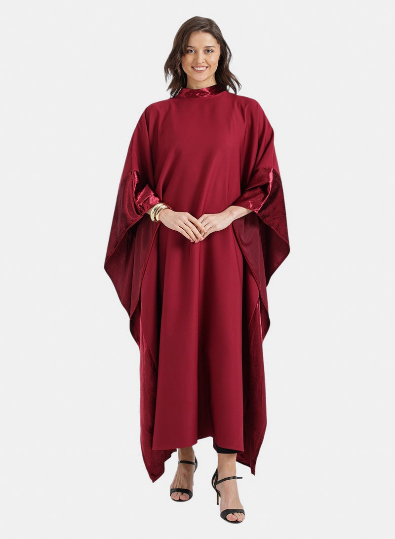 Clue Asymmetric Mock Neck Abaya - Image 1