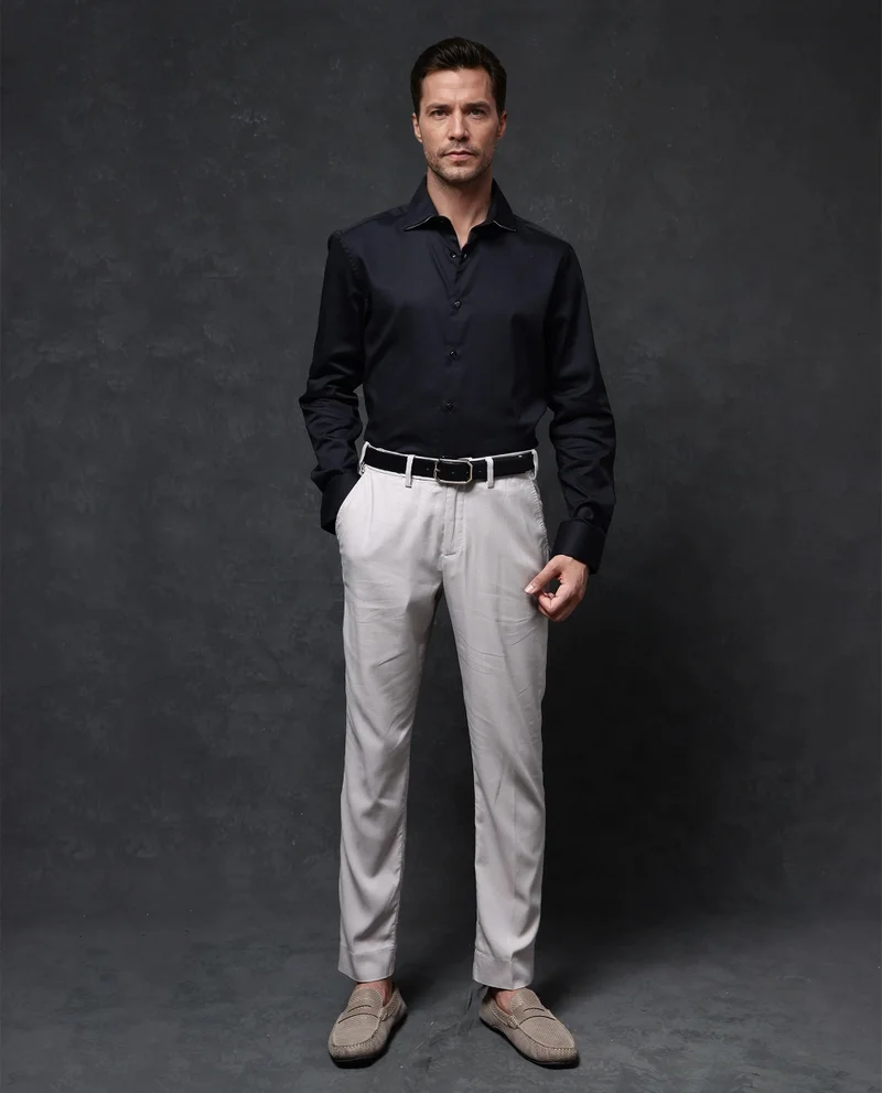 Rare Rabbit Rare Rabbit Men's Dario Black Cotton Fabric Full Sleeves Solid Shirt