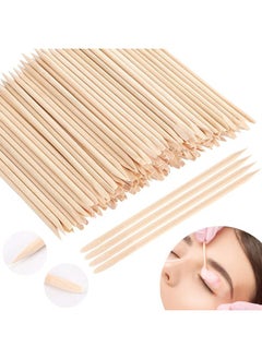 Carpe Hair Removal 200 Pcs Eyebrow Wax Sticks, Wooden Waxing Spatulas for Small Detailed Areas, Orange Wood Nail Sticks  - Image 1