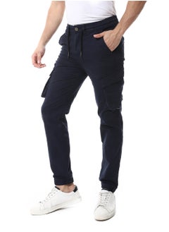 Andora Fly Zipper Button Cargo Pants_Navy Blue  - Image 2