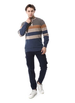 Andora Fly Zipper Button Cargo Pants_Navy Blue  - Image 5