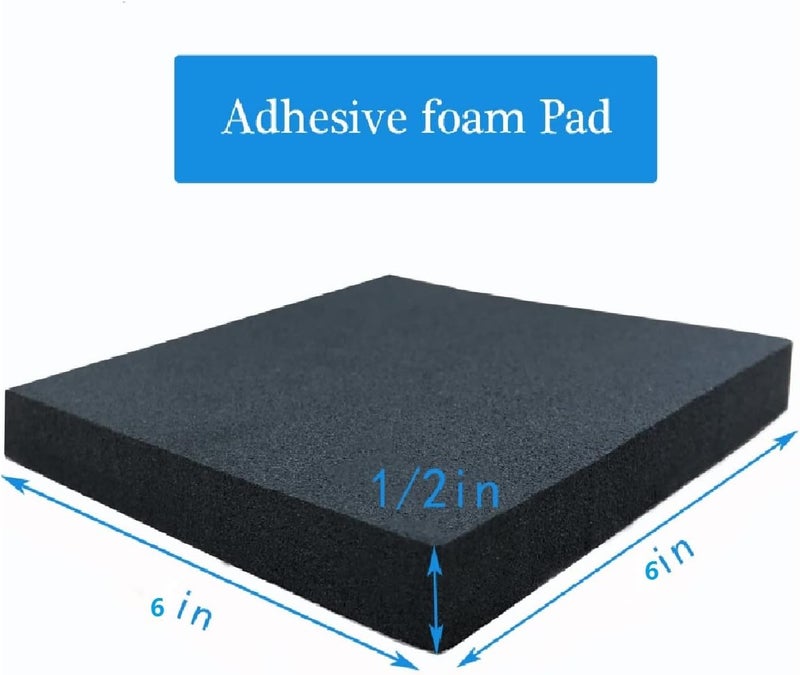 TYESMER 4 Pcs Foam Padding Sheet with Adhesive, Neoprene Rubber Adhesive Pads Closed Cell Foam Sheet for Insulation Soundproofing Anti-Slip Black (6" x 6" x 1/2", 4 Pcs) - Image 2