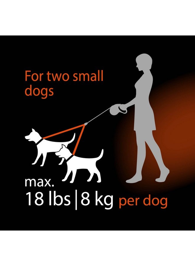 فلكسي سلسلة فليكسي الكلاسيكية الجديدة المزدوجة القابلة للسحب للكلاب الصغيرة حتى وزن 18 رطلاً - 16 قدمًا، لون أسود | سلسلة مشي للحيوانات الأليفة مقاومة للتشابك مع فرامل بيد واحدة، وإيقاف مؤقت، وقفل - Image 3