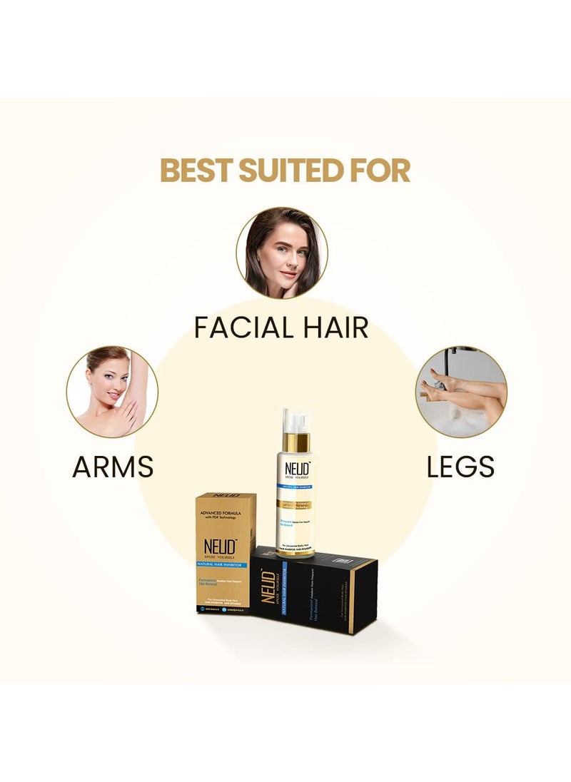 Natural Hair Inhibitor Lotion Reduces Unwanted Body Facial Hair for Men Women 80g