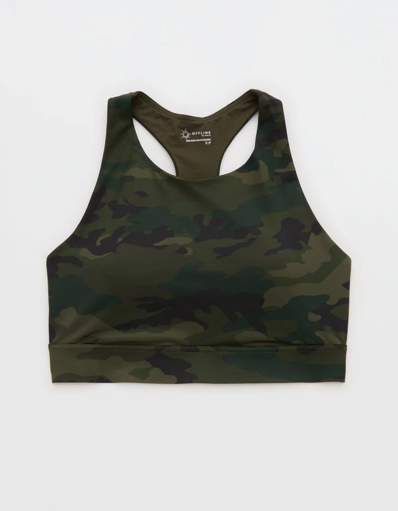 Aerie  OFFLINE By Aerie Goals Gloss High Neck Sports Bra for Women | Best Price UAE