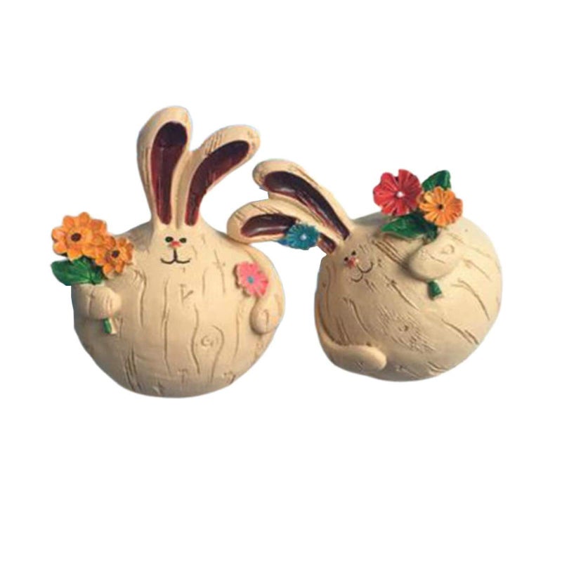 BinaryABC Easter Bunny Rabbit Resin Figurines StatueEaster Garden Home DecorationsEaster Gift