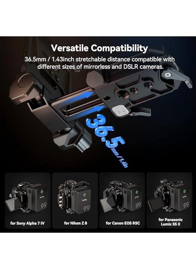 Arabest - SmallRig V-Mount Battery Plate with Dual Quick Release Plate for Arca, QR Chest Pad, 15mm rods, L-Shape Compact & Foldable V Mount Battery Plate for V Mount Battery, DSLR Camera, Tripod - Compact an - Image 1