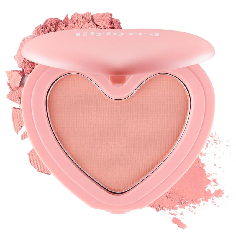 lilybyred Luv Beam Cheek | Heart-Shaped Korean Powder Blush, Soft Matte Finish with Subtle Shimmer, Blendable & Buildable, Lightweight & Long-Lasting, Natural Flush (02 Dollish Rose) - Image 1