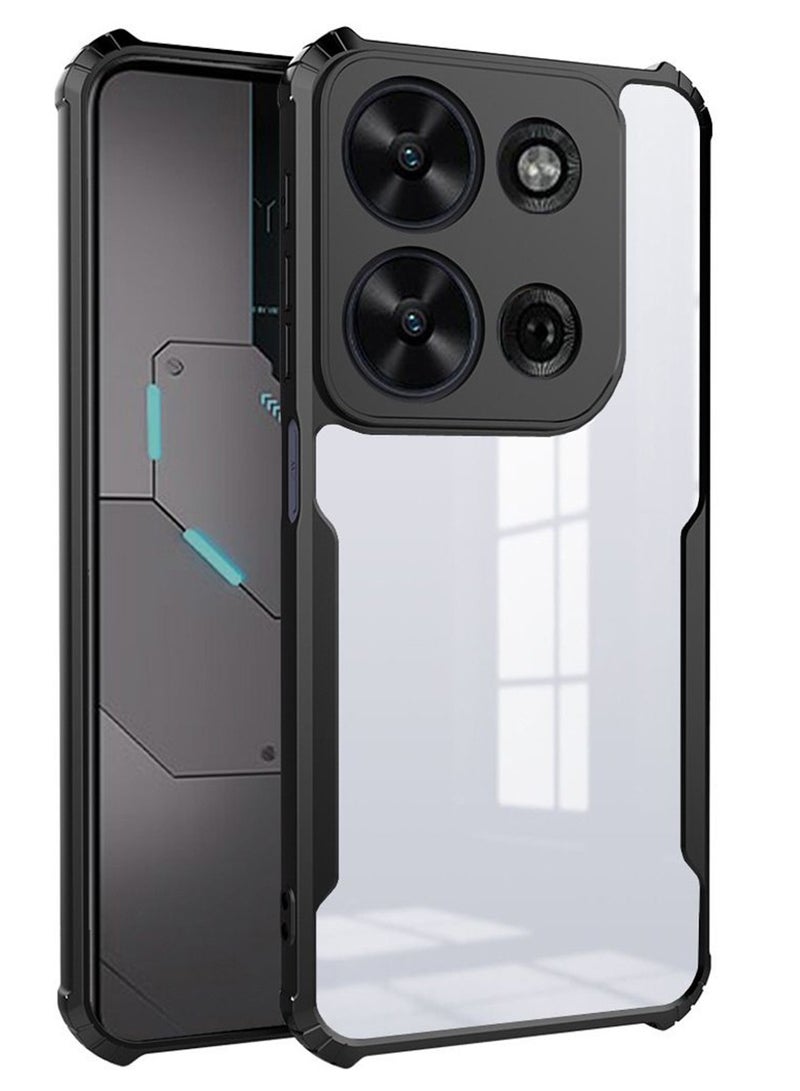 موتورولا G75 5G حالة الهاتف المحمول ، رقيقة جدا وخفيفة الوزن ، لينة TPU الوفير ، الاكريليك شفافة الغطاء الخلفي موتورولا G75 5G ، أسود - Image 1