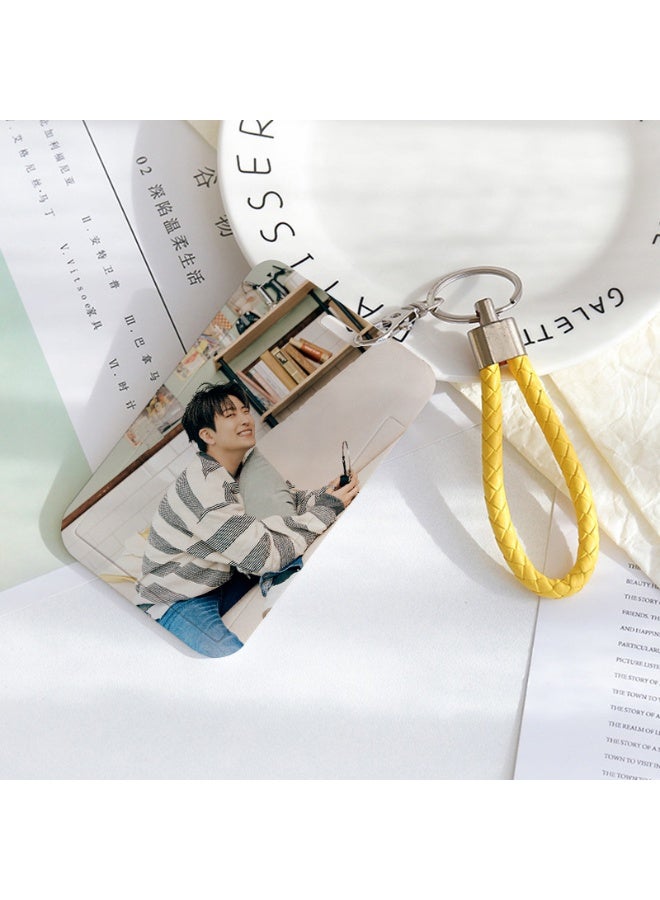 NIBEMINENT 1 - Piece GOT7 Kpop Photo Card Holder Pendant Key Chain ID Badge Holder ID Card Holder Photo Card Protector for School ID Office ID Access Card for Women Girls