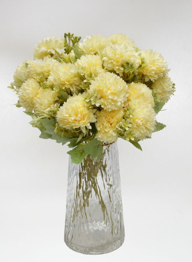 NOOR AL TUJAAR باقة زهور قرنفل صناعية NAT 3 قطع لتزيين المنزل والمكتب وزينة الطاولة وعرس الزفاف ومركز الزهور وترتيبات الزهور - Image 1