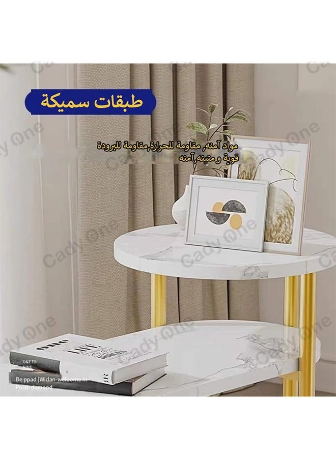 Cady One - طاولة جانبية صغيرة لتقديم القهوة بثلاث طبقات مستديرة، ثابتة ومتينة، مصنوعة من الخشب الصلب - Image 1