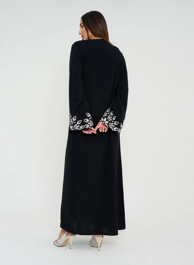 Rosette Abaya Nada Abaya with Embroidered Sleeves