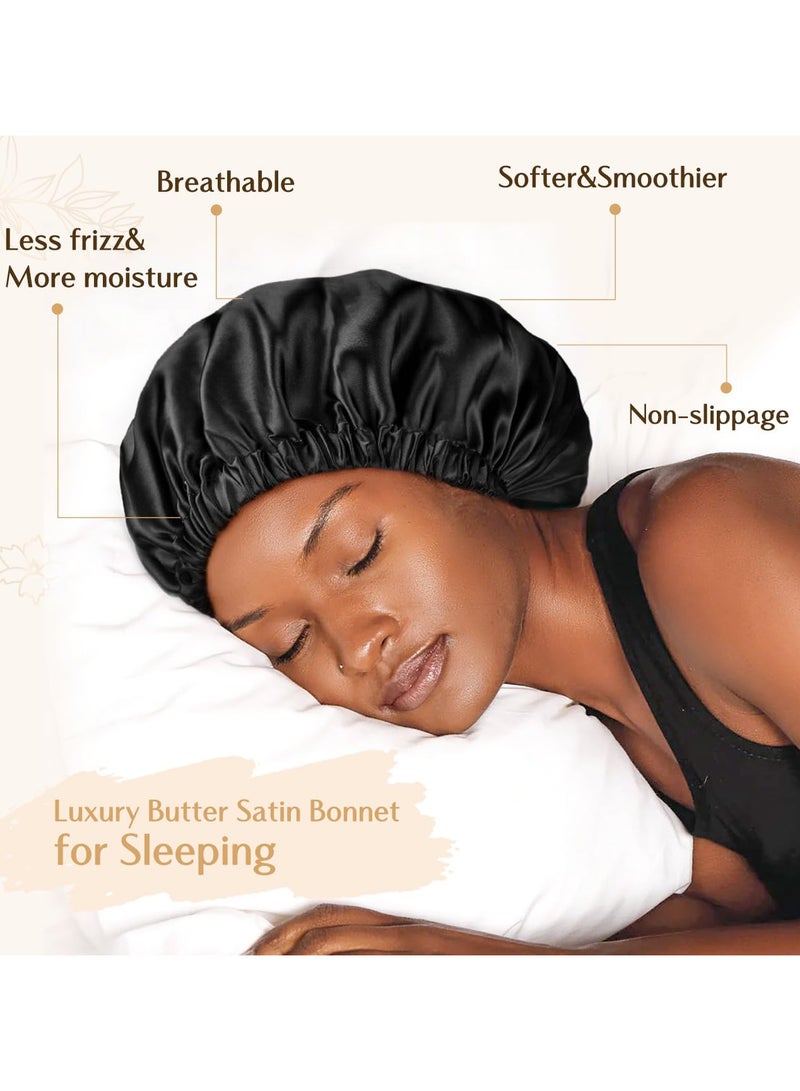Totti Totti Satin Hair Bonnet For Sleeping, Natural Curly Kashmir - Image 2