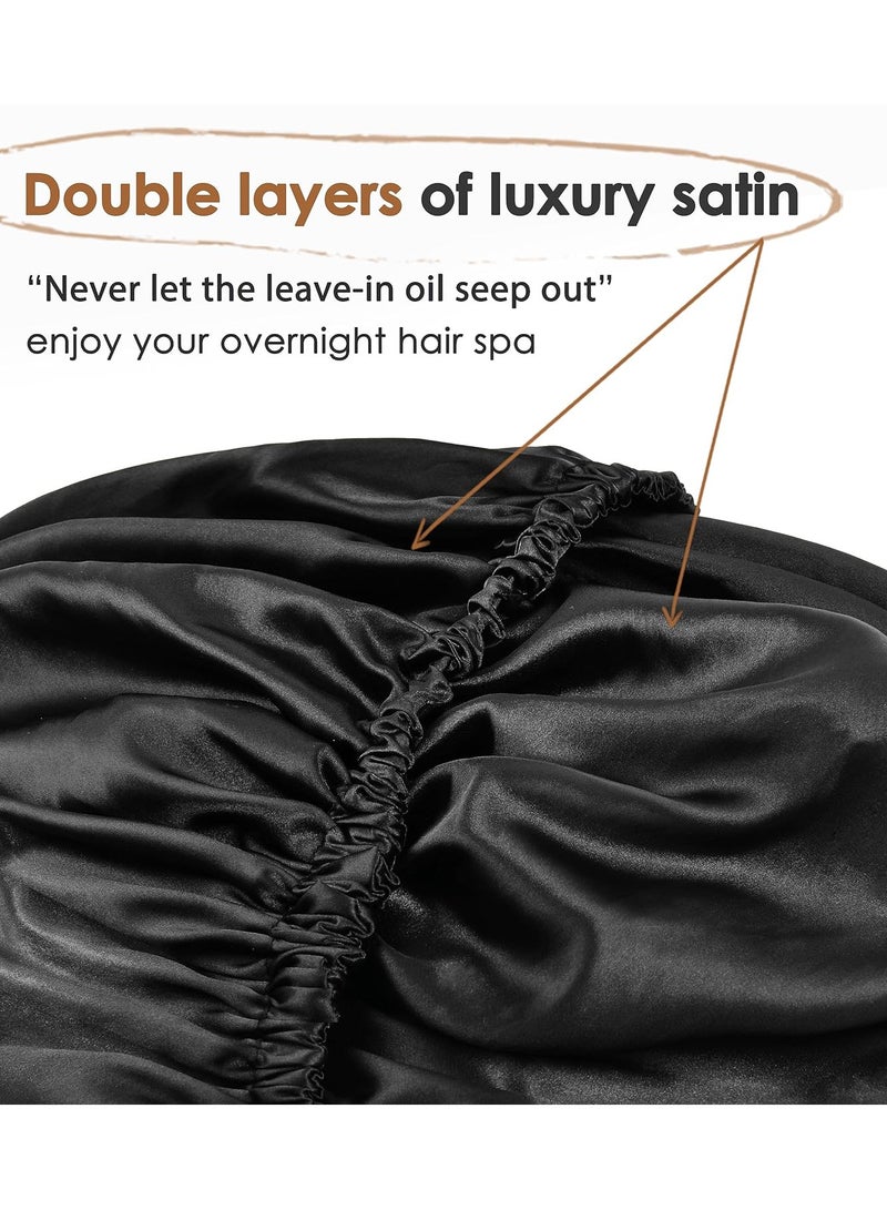 Totti Totti Satin Hair Bonnet For Sleeping, Natural Curly Kashmir - Image 4