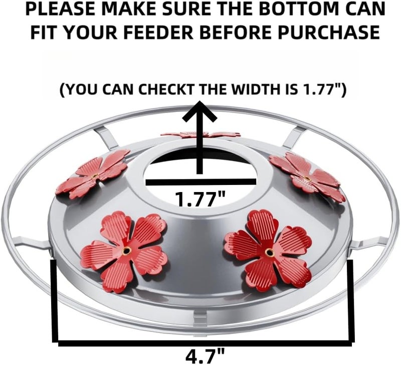 WOSIBO 2 Pack Hummingbird Feeder Bottom Base Large Metal Covers with 2Pcs Seal Rings and Brushes Hummingbird Feeder Accessories Replacement Part No Nectar Base Compatible with Glass Bottle Base (2, Siliver) - Image 3