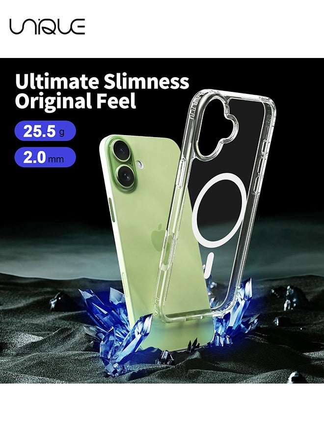 يونيك حافظة متوافقة مع آيفون 17 [متوافقة مع MagSafe] - غلاف شفاف رقيق من مادة PC الصلبة وTPU الناعمة - مع حاجز مضاد للصدمات وظهر مقاوم للخدش - شفاف - Image 2