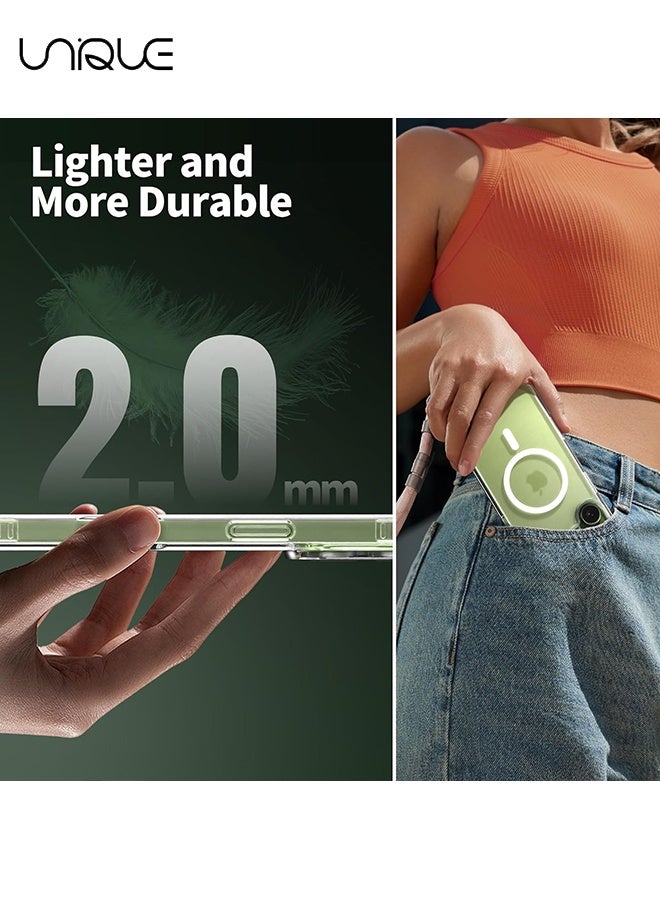 يونيك حافظة متوافقة مع آيفون 17 [متوافقة مع MagSafe] - غلاف شفاف رقيق من مادة PC الصلبة وTPU الناعمة - مع حاجز مضاد للصدمات وظهر مقاوم للخدش - شفاف - Image 5