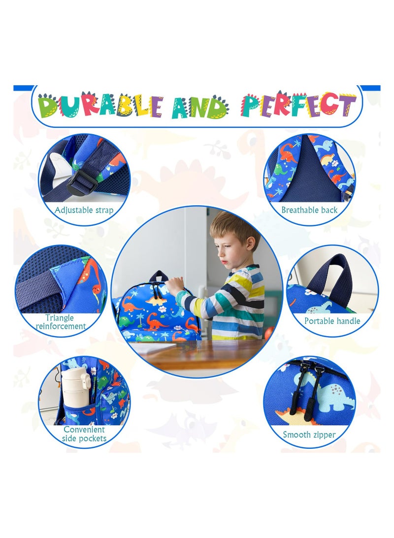 CMGTYYD Mini Dinosaur Kids Backpack, Boys Girl Toddler Bag Kindergarten Canvas Rucksack, Holiday Travel Bookbag Outdoor Daypack for 3-6 Year Old (Light blue)  - Image 2