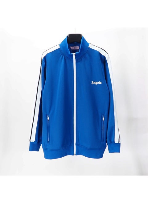 Rainbow Stripe Zip Jacket Retro Palm Tree Mens Varsity 6001-Blue