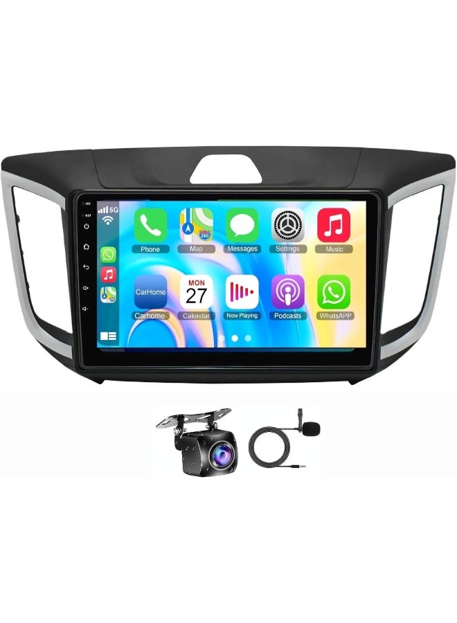 Vierex Fit Hyundai CRETA Car Stereo CRETA IX25 Android Screen 2015-2019 With Apple Carplay Android Auto Wireless WiFi DSP FM&AM BT AHD Camera Included Fast Interface QLED (8+128GB 8CORE Carplay) - Image 1