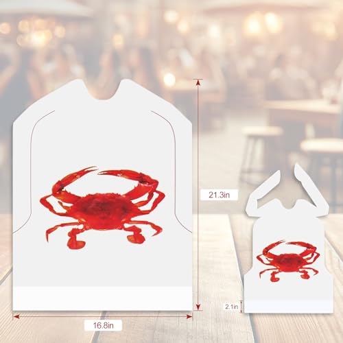 Nonley 25 Pack Crab Bibs, 23" Plastic Bibs for Adults, Keep Clothes Clean at Seafood Boil Party - Image 2