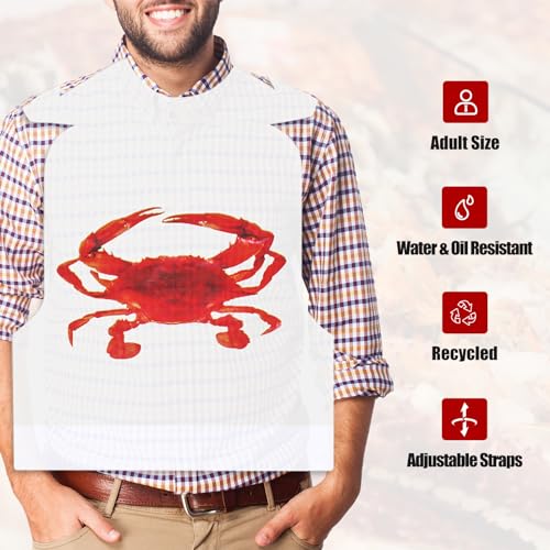 Nonley 25 Pack Crab Bibs, 23" Plastic Bibs for Adults, Keep Clothes Clean at Seafood Boil Party - Image 3