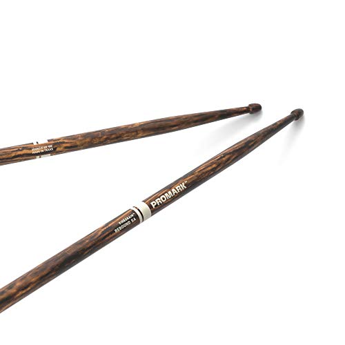 ProMark Rebound 5A FireGrain Drumsticks, Lacquer Finished Drum Sticks, R5AFG, Acorn Tip, Hickory Wood - 1 Pair - Image 1