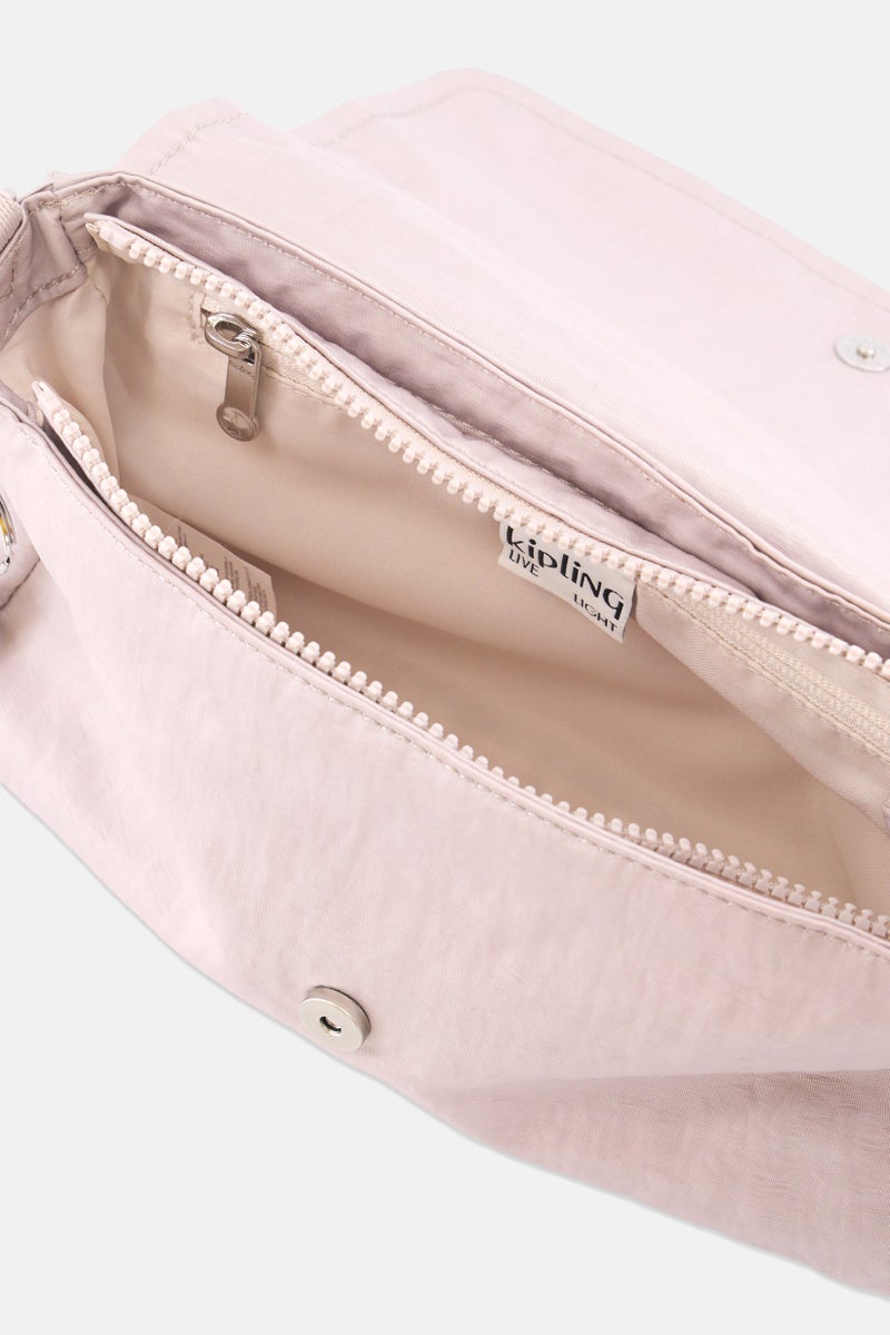 kipling Women Brand Logo Cross Body Bag With Keyring, Grey - Image 4